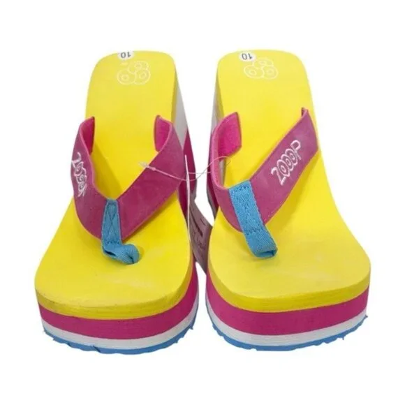 NEW Vintage Y2k 90s Retro Zooop Chunky Platform Flip Flop Sandals Size 10 - Picture 6 of 10